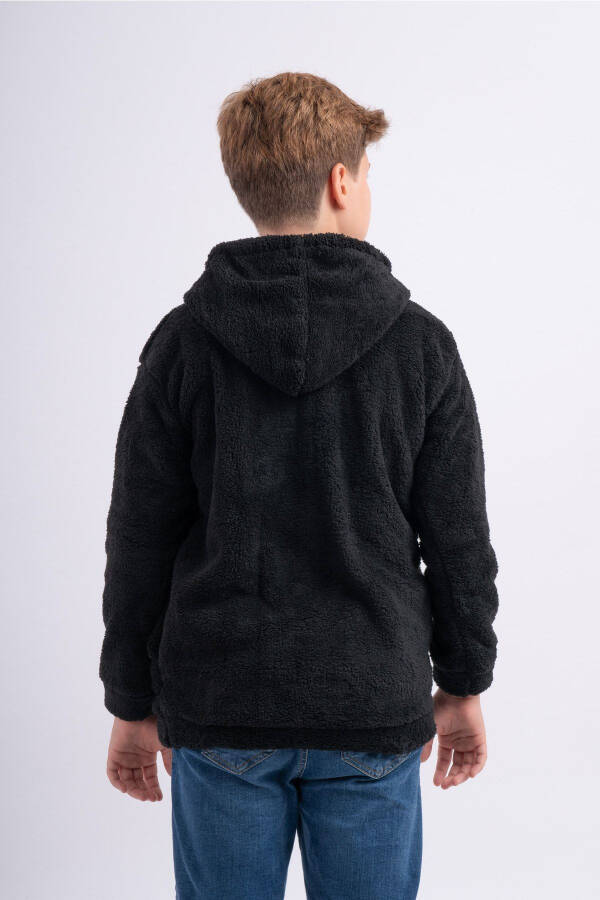 Unisex Genç Çocuk Polar Welsoft Peluş Cepli Ceket - 3