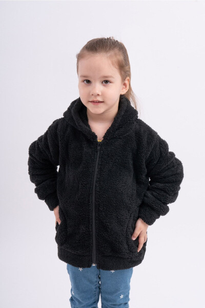 Unisex Genç Çocuk Polar Welsoft Peluş Cepli Ceket - 4