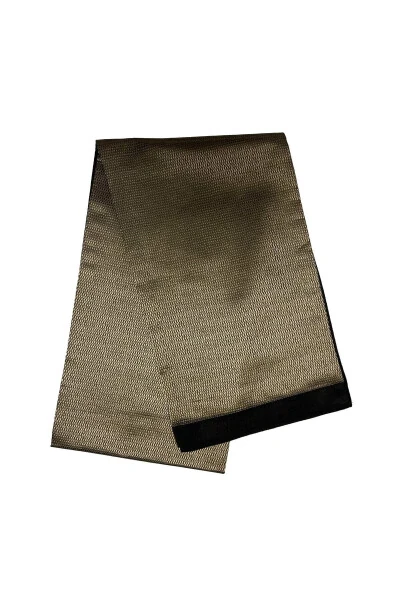 Unisex Gold Stripe Patterned Satin Thin Cashmere Textured Warm Keeping Soft Winter Scarf - Gift - BIES (1)