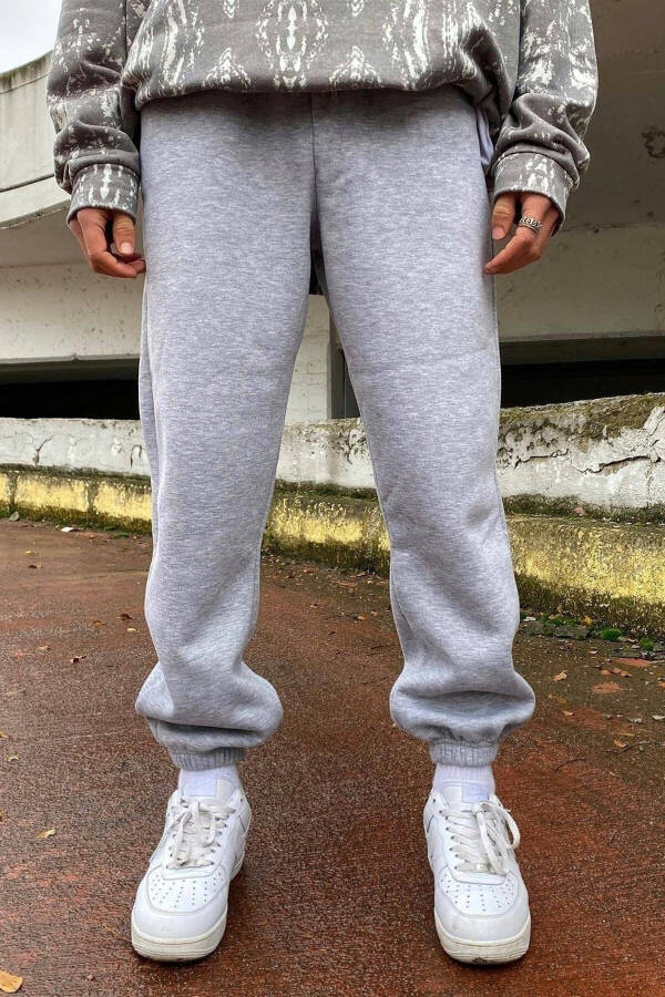 Unisex Gray Elastic Leg Sweatpants - 1