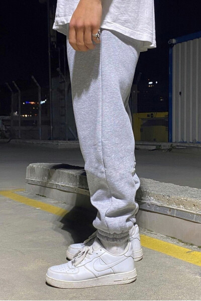 Unisex Gray Elastic Leg Sweatpants - 3