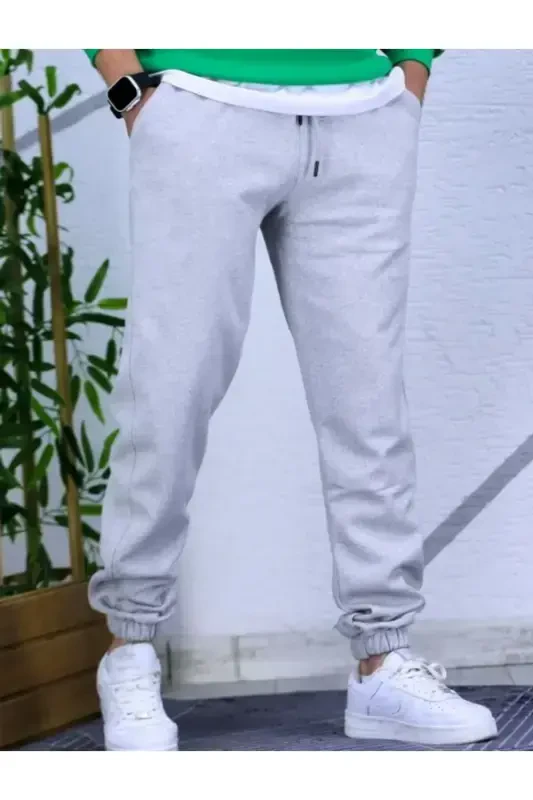 Unisex Gray Elastic Leg Sweatpants - 4