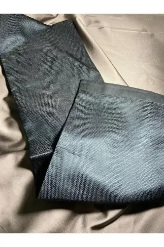 Unisex Gray Striped Satin Fine Cashmere Textured Warm Soft Winter Scarf-Gift-Gray - 1