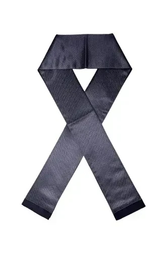 Unisex Gray Striped Satin Fine Cashmere Textured Warm Soft Winter Scarf-Gift-Gray - 6