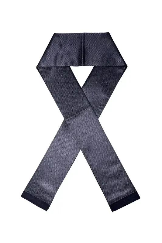 Unisex Gray Striped Satin Fine Cashmere Textured Warm Soft Winter Scarf-Gift-Gray - 6