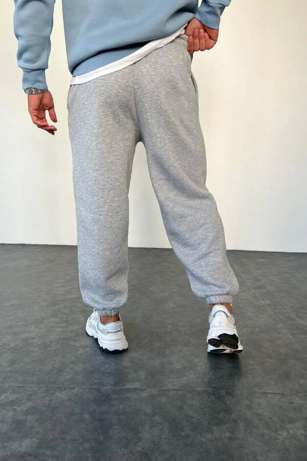 Unisex Grey Knit Jogger Pants - 2