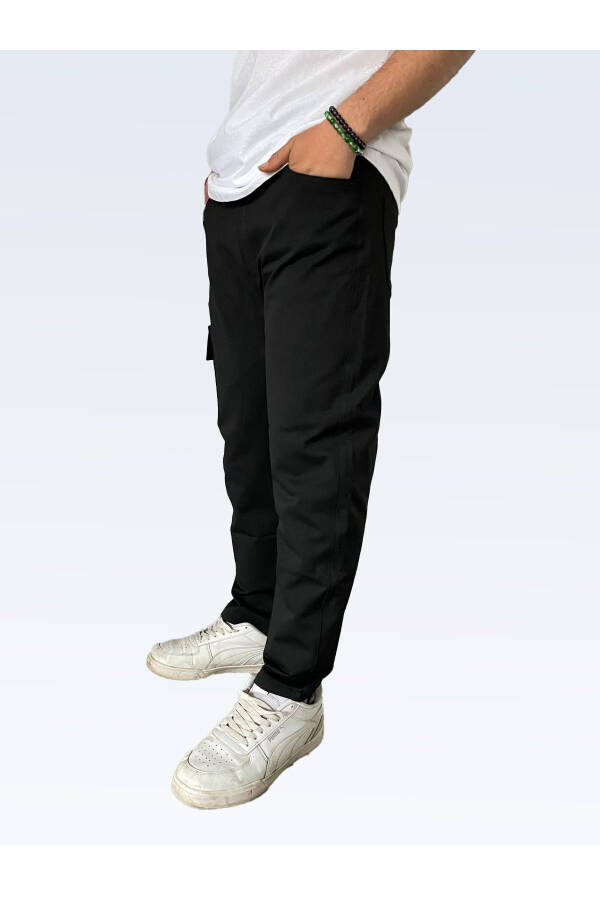 Unisex High Waist Jogger Cargo Pocket Lycra Pants - 7