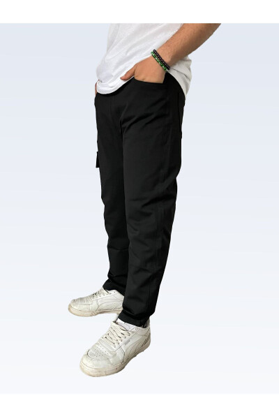 Unisex High Waist Jogger Cargo Pocket Lycra Pants - 2