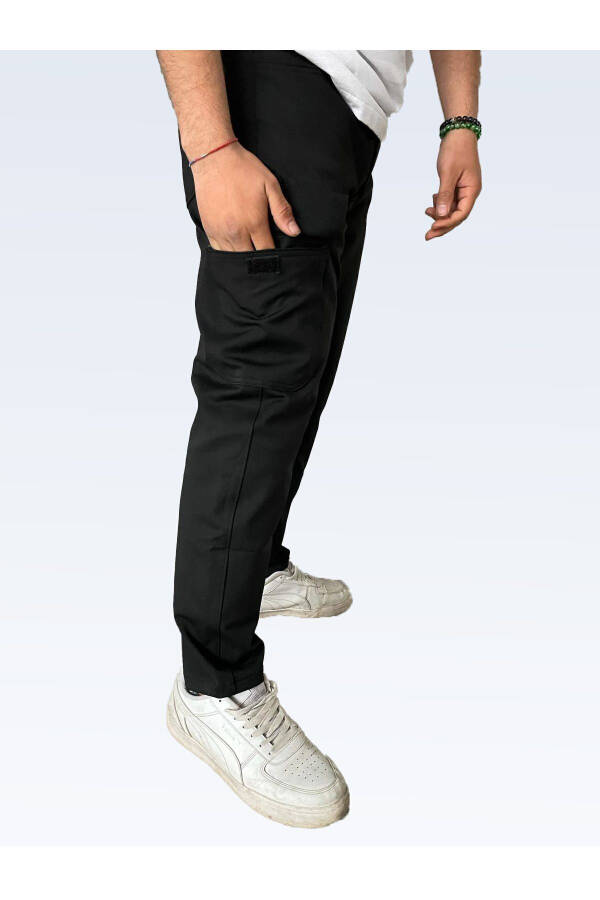 Unisex High Waist Jogger Cargo Pocket Lycra Pants - 3