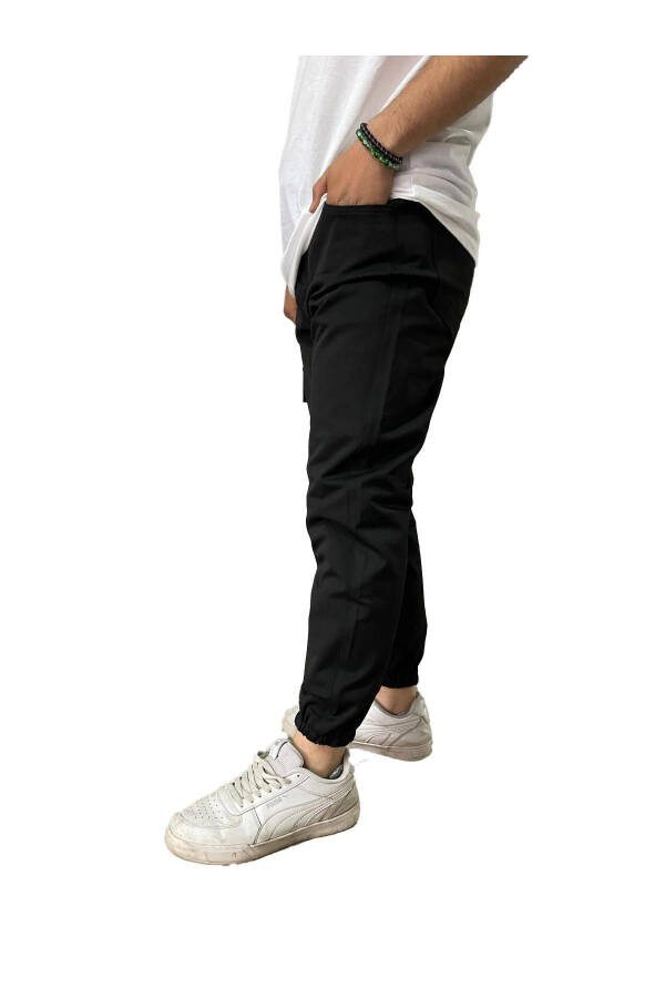 Unisex High Waist Jogger Sweatpants with Cargo Pockets and Lycra - 7