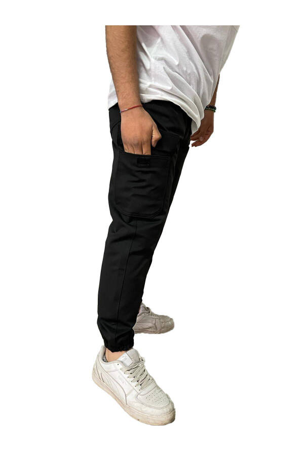 Unisex High Waist Jogger Sweatpants with Cargo Pockets and Lycra - 8