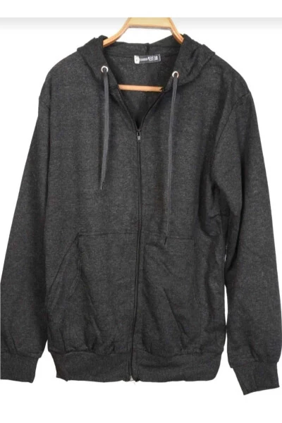 Unisex hooded sweatshirt with pockets and zipper, basic school sweatshirt. - YAKALAA