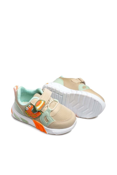 Unisex Işıklı Bebek Spor Hafif Taban Sneaker Yazlık Ayakkabı Bej 461BA105 - 11