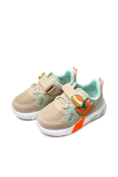 Unisex Işıklı Bebek Spor Hafif Taban Sneaker Yazlık Ayakkabı Bej 461BA105 - 12