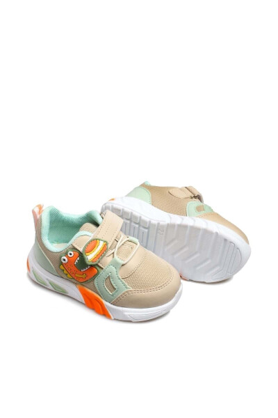 Unisex Işıklı Bebek Spor Hafif Taban Sneaker Yazlık Ayakkabı Bej 461BA105 - 5