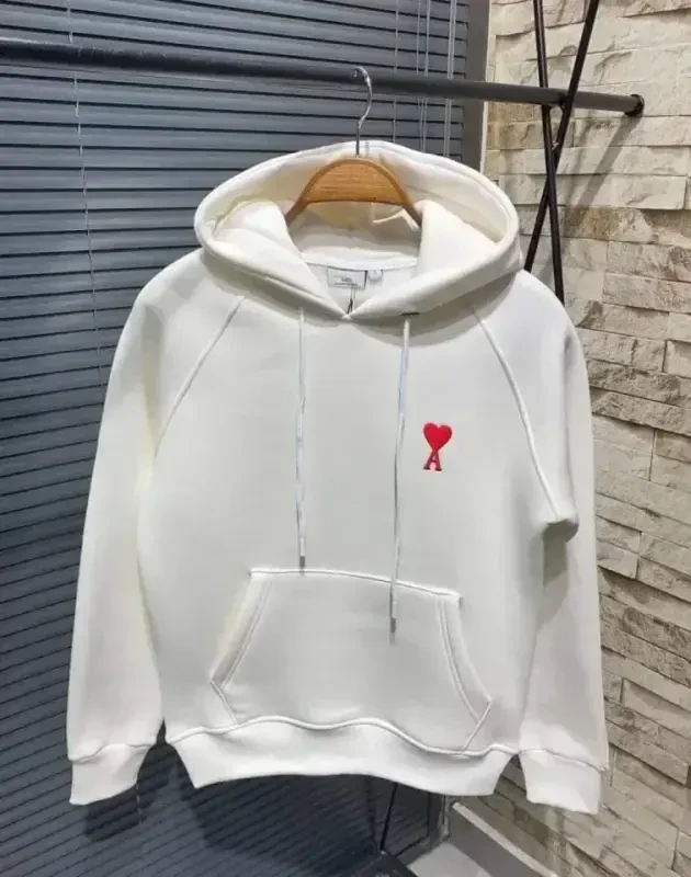 Unisex Kapşonlu Baskılı Sweetshirt - Beyaz - BÜYÜKBEDENIZ