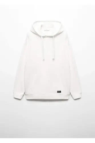 Unisex Kapüşonlu Sweatshirt - Beyaz - 2