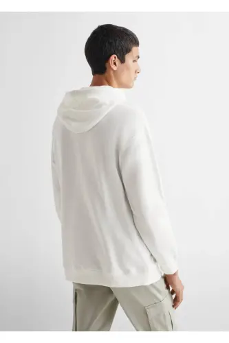 Unisex Kapüşonlu Sweatshirt - Beyaz - 3