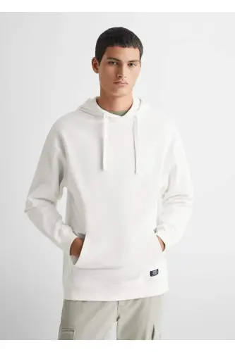 Unisex Kapüşonlu Sweatshirt - Beyaz - 6
