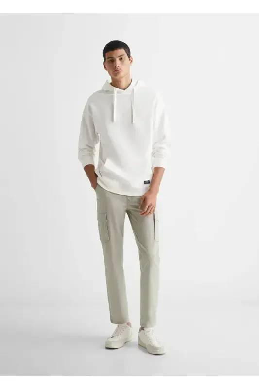 Unisex Kapüşonlu Sweatshirt-Beyaz - MANGO TEEN