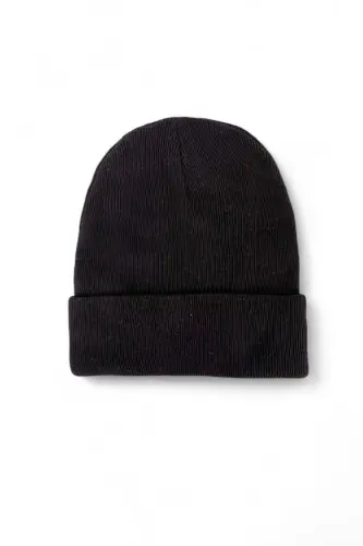 Unisex Katlamalı Siyah,beyaz,gri 3'lü Bere Seti-Indigo - 5