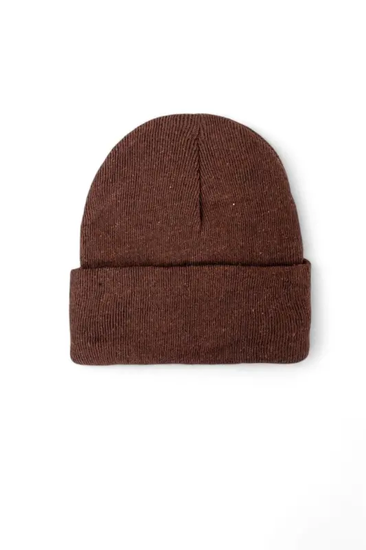 Unisex Katlamalı Siyah,beyaz,gri 3'lü Bere Seti - Siyah-Kahve-Taş - 4