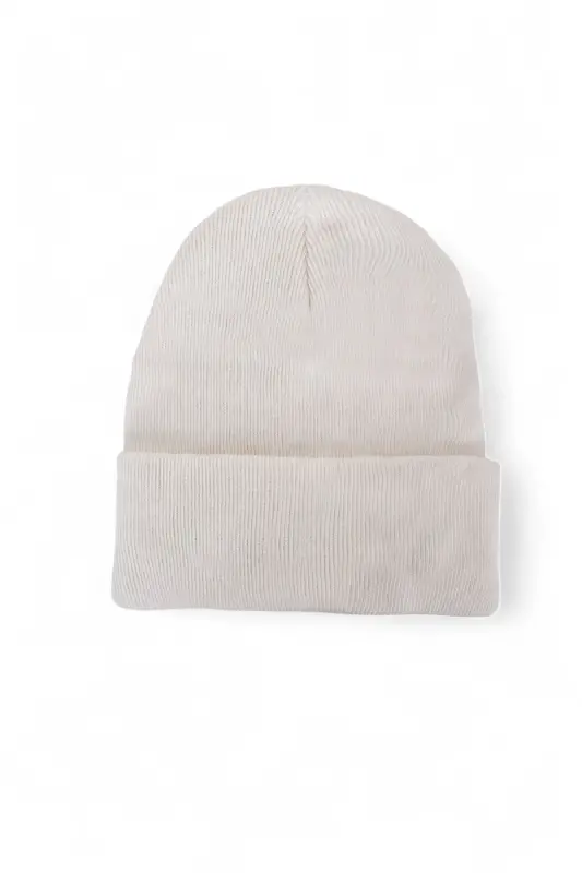 Unisex Katlamalı Siyah,beyaz,gri 3'lü Bere Seti - Siyah-Beyaz-Turuncu - 2