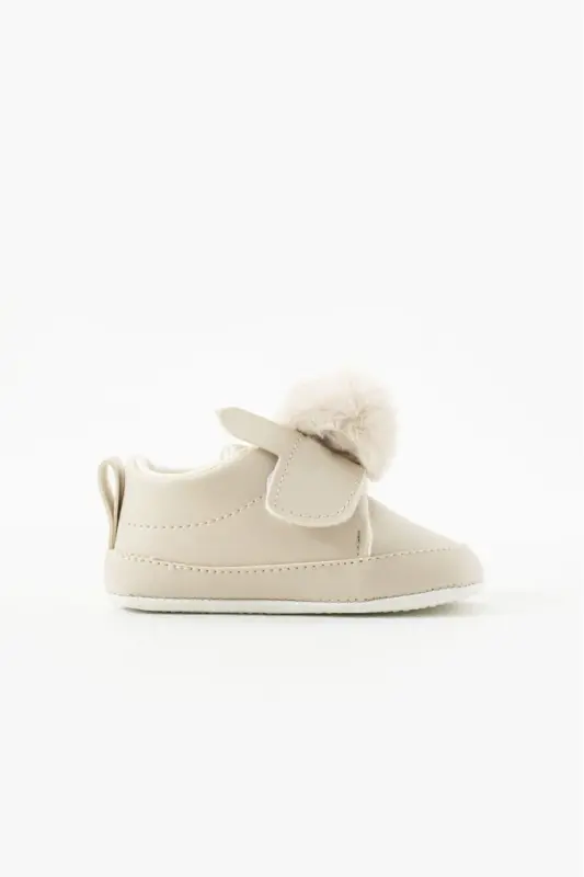 Unisex kaydırmaz Bebek Patik, Bebek Panduf, Kreş Ayakkabısı, Ev Ayakkabısı, İlk adım Ayakkabısı - Ekru - 3