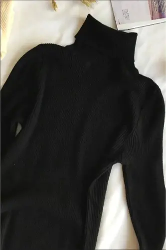 Unisex Kecha tungi qora paxta baliqchi yoqasi Shardonne Slimfit bo'yinli ko'ylagi - 3