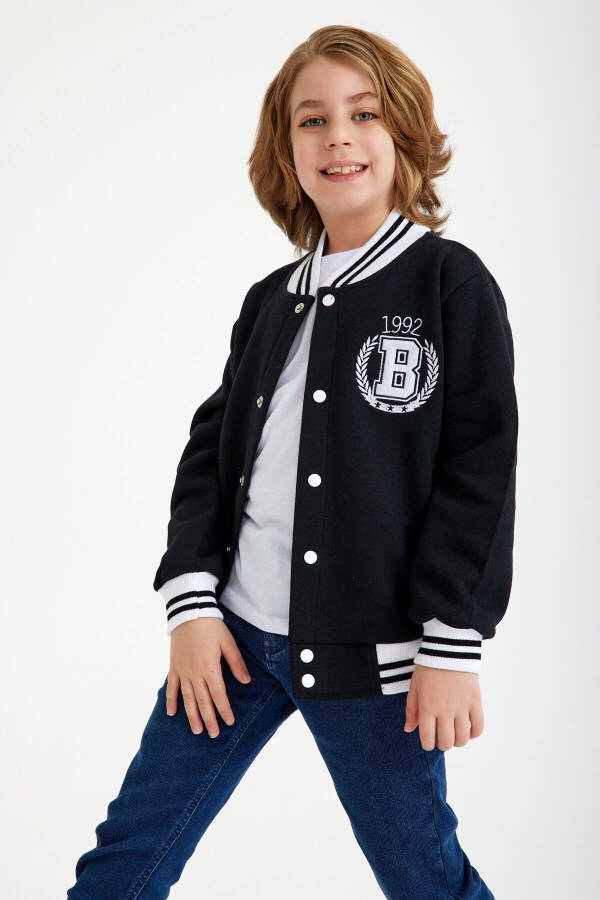 Unisex Kids B Embroidery Bomber College Jacket FS College Jacket - 3