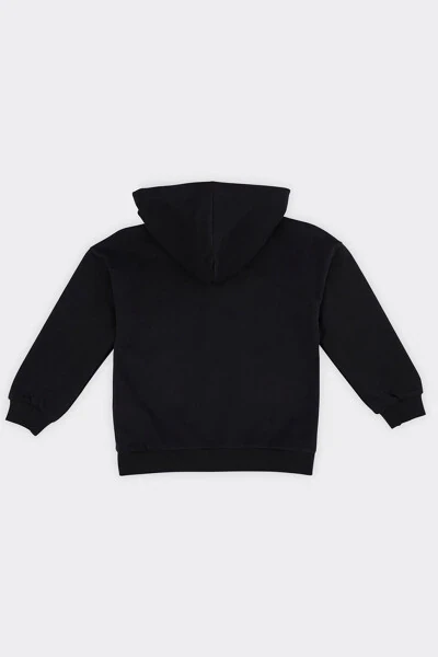 Unisex Kids Black Zip-Up Sweatshirt - PANÇO (1)