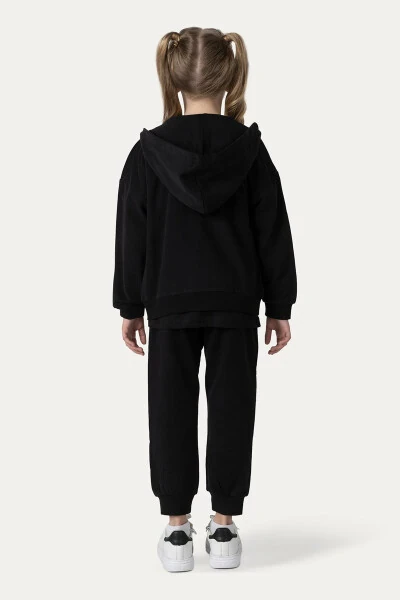 Unisex Kids Black Zip-Up Sweatshirt - 6