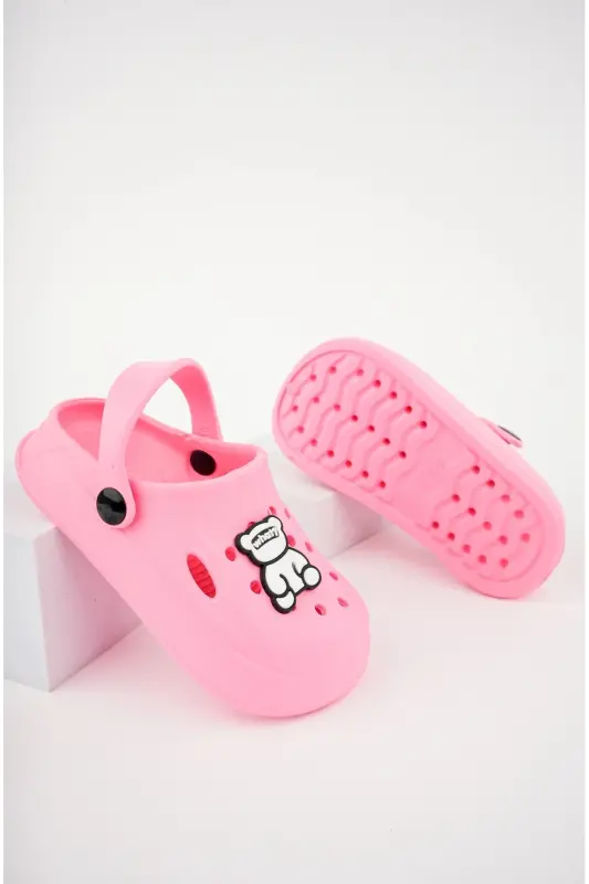 Unisex Kids Figure Sticker Sandal-Slippers-PINK - 3