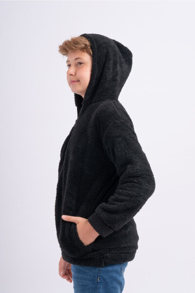 Unisex Kids Fleece Welsoft Plush Pocket Jacket - 6