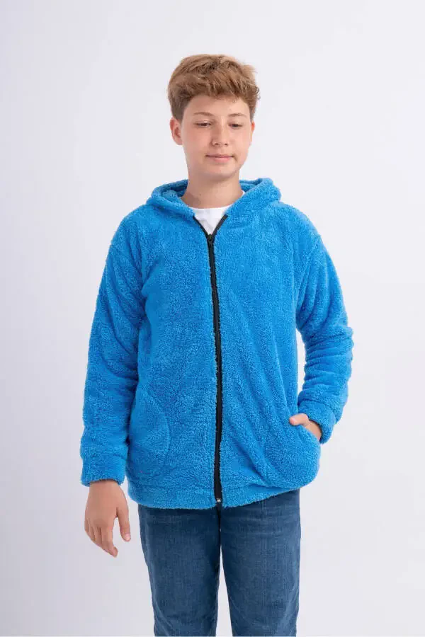 Unisex Kids Hoodie Fleece Welsoft Plush Jacket - 2