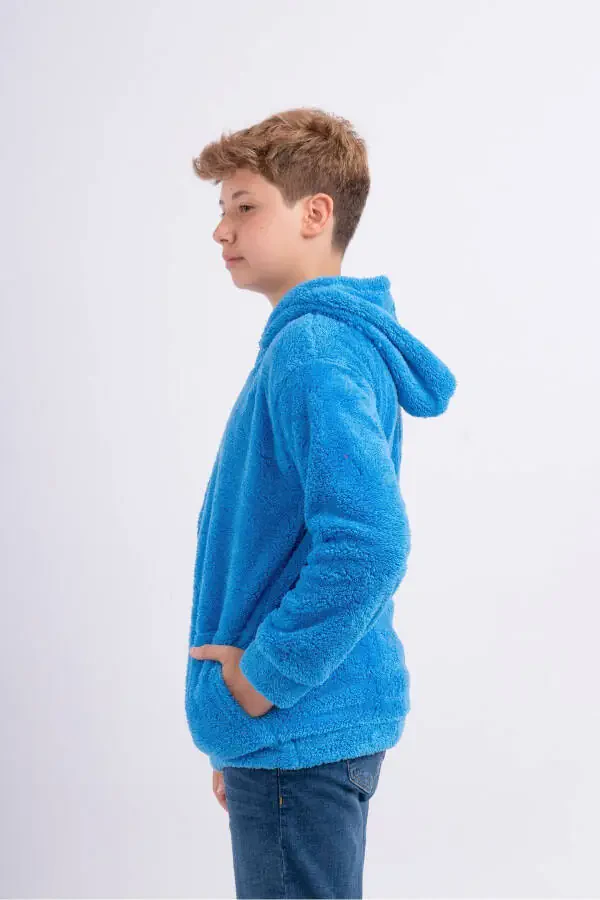 Unisex Kids Hoodie Fleece Welsoft Plush Jacket - 4