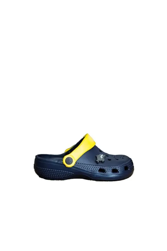 Unisex Kids' Sandal-navy blue yellow emoji - 1