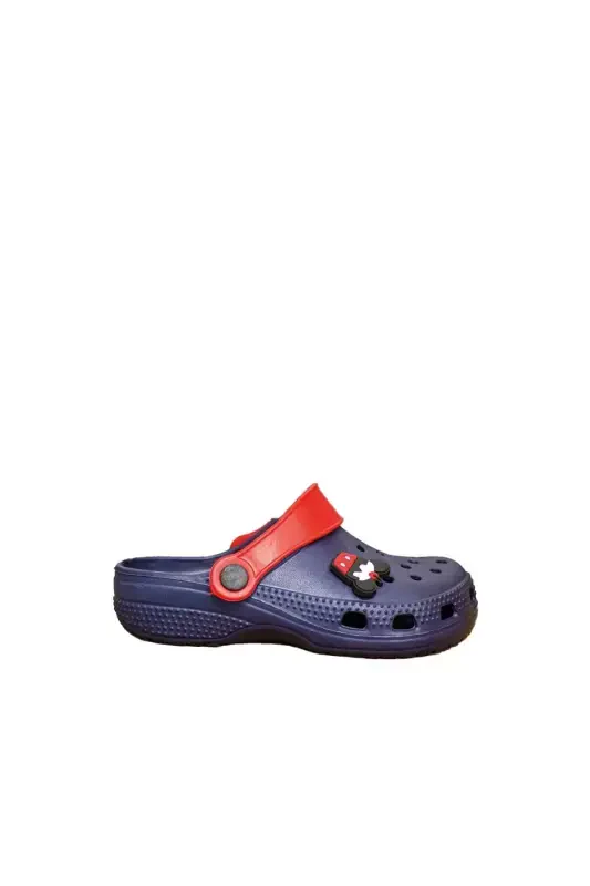 Unisex Kids Sandal-navy red navy with emoji - 1
