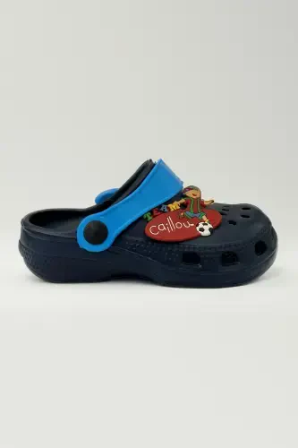 Unisex Kids Sandal-navy with soccer emoji - AKINAL BELLA (1)