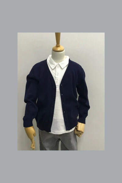 UNISEX KIDS V-NECK SWEATER SCHOOL CARIGAN - Modazone (1)