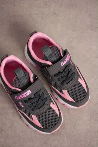 Unisex Kids Velcro Elastic Comfortable Daily Sneaker anorak Sports Shoes Lightweight Poly Sole-FUME PINK - 3
