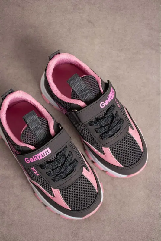 Unisex Kids Velcro Elastic Comfortable Daily Sneaker anorak Sports Shoes Lightweight Poly Sole-FUME PINK - 3