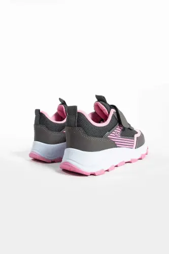 Unisex Kids Velcro Elastic Comfortable Daily Sneaker anorak Sports Shoes Lightweight Poly Sole-FUME PINK - 8