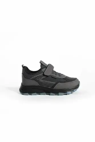 Unisex Kids Velcro Elasticated Comfortable Daily Sneaker anorak Sports Shoe Lightweight Poly Sole-FUME - 3