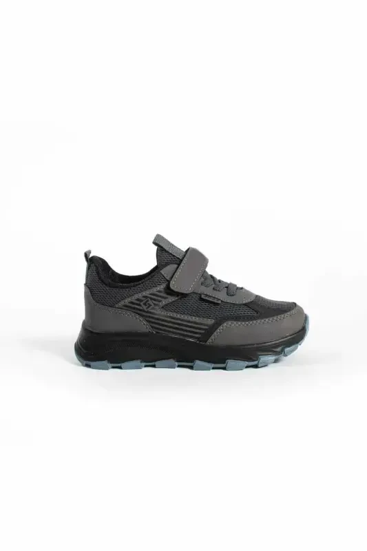 Unisex Kids Velcro Elasticated Comfortable Daily Sneaker anorak Sports Shoe Lightweight Poly Sole-FUME - 3