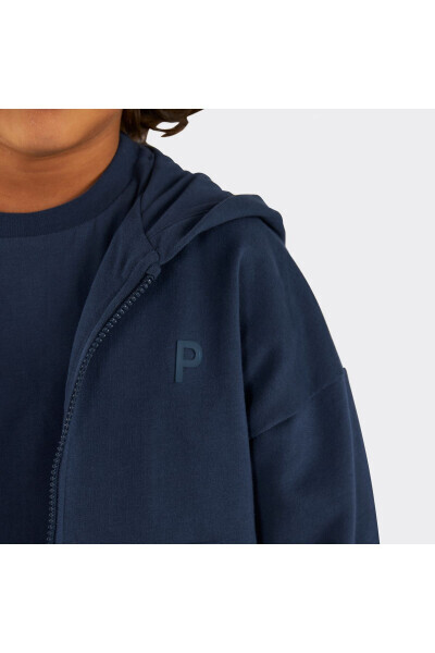 Unisex Kids Zippered Navy Sweatshirt - 5