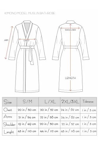 Unisex Kimono 4 Qat Muslin Xalat-BORDO - 8