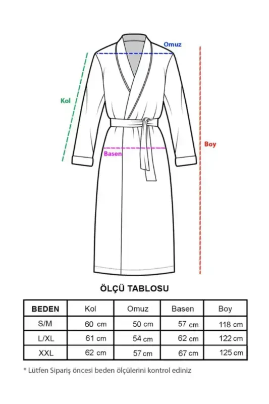 Unisex Kimono Muslin Bathrobe Towel Set Ecru-ECRU - 8