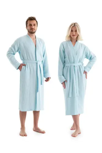 Unisex Kimono Müslin Bornoz Havlu Seti Mint - MINT - DENIZLI CONCEPT (1)