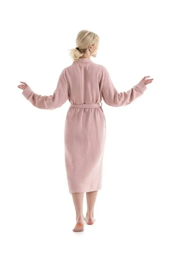 Unisex Kimono Muslin Robe - 100% Cotton & Soft Robe - 3